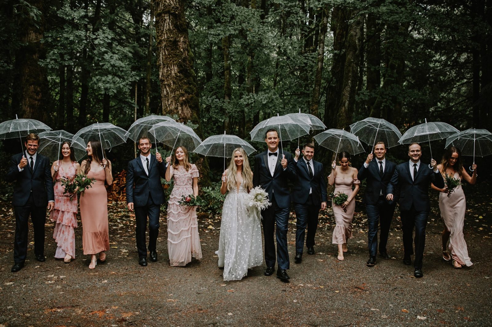 Starry Night Meets Tropical Paradise in This Rainy & Romantic BC Wedding | Featured on Brontë Bride, Rainy BC Wedding, Outdoor Ceremony