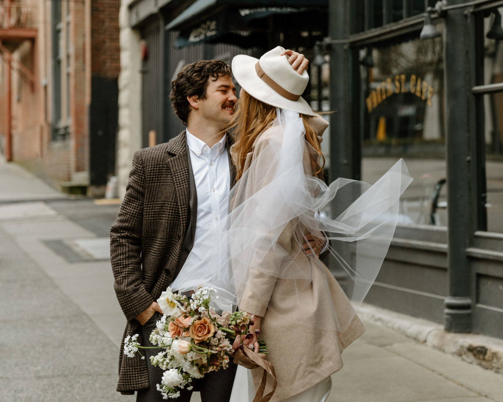 Vintage-Inspired Civil Ceremony Elopement in Downtown Vancouver