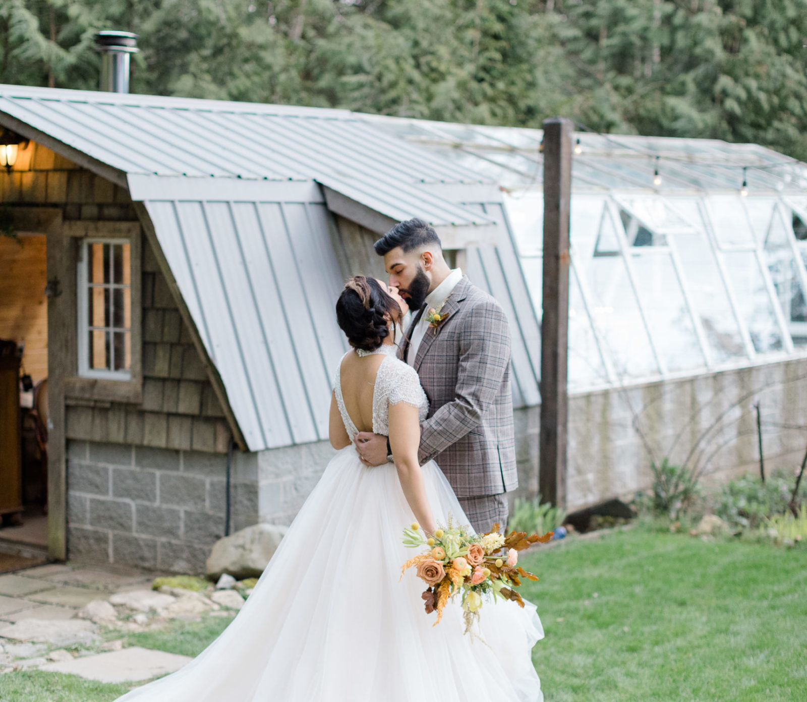 Whimsical Greenhouse Wedding Inspiration with a Palette of Butterscotch & Blue | Featured on Brontë Bride