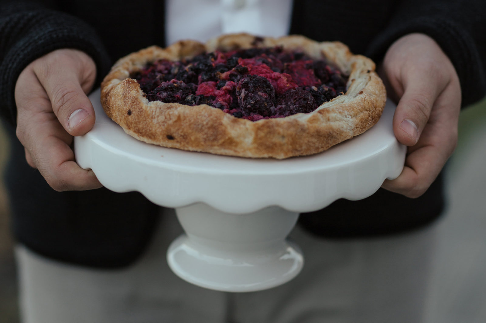 Close up detailed photo of the wedding dessert, Berry Galette, made by Pretty Sweet Co. 