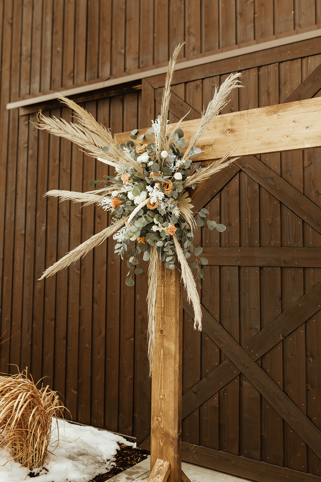 wedding archway with dried florals, wedding floral inspiration