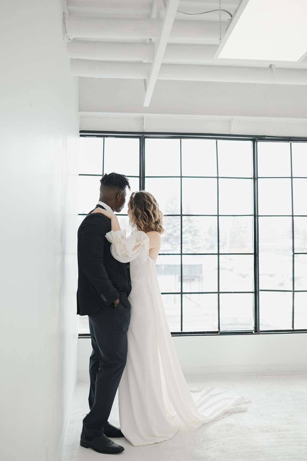 Calgary studio wedding, minimalist wedding inspiration, modern wedding