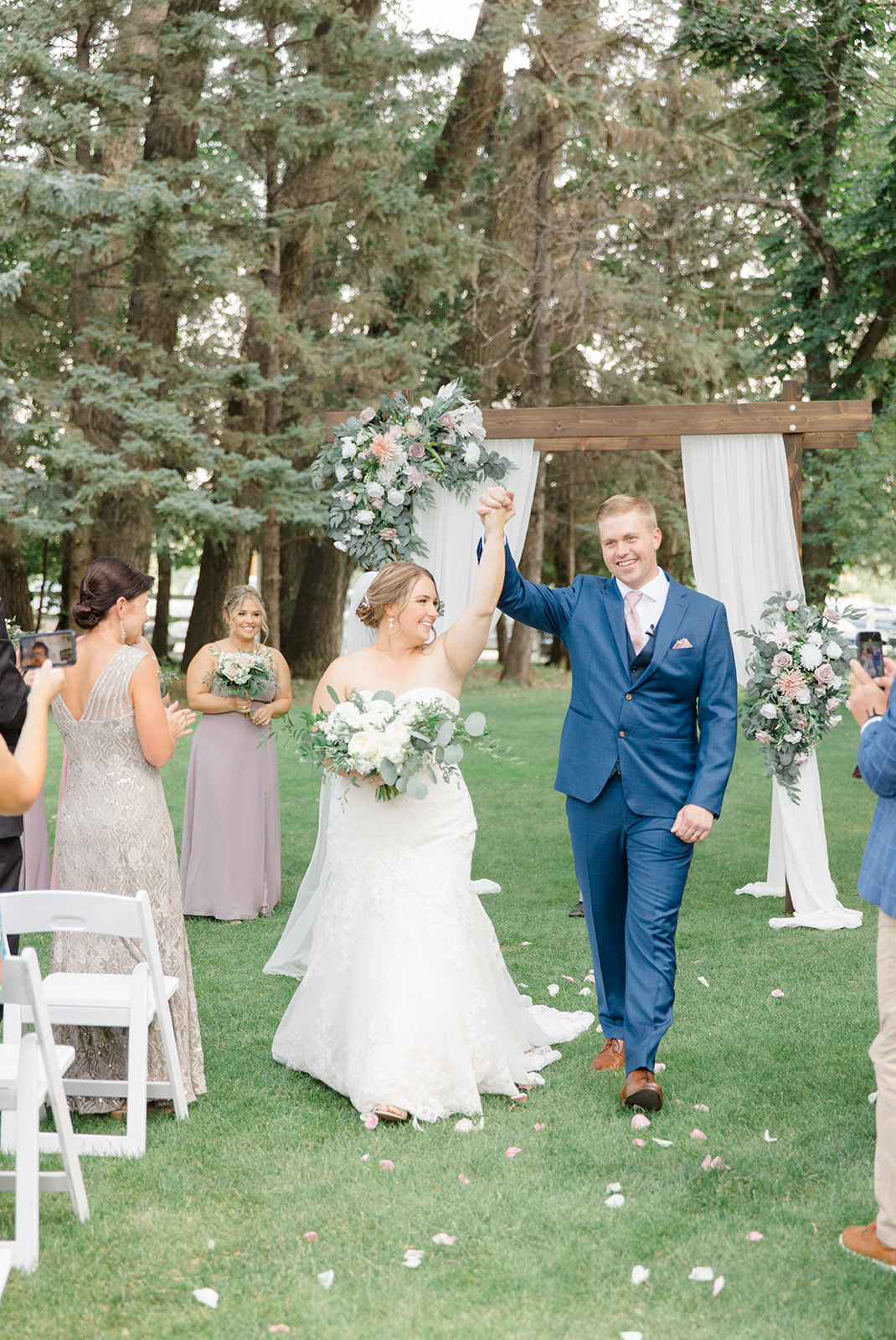 Classic, summer wedding, light and airy wedding photography, walking the aisle