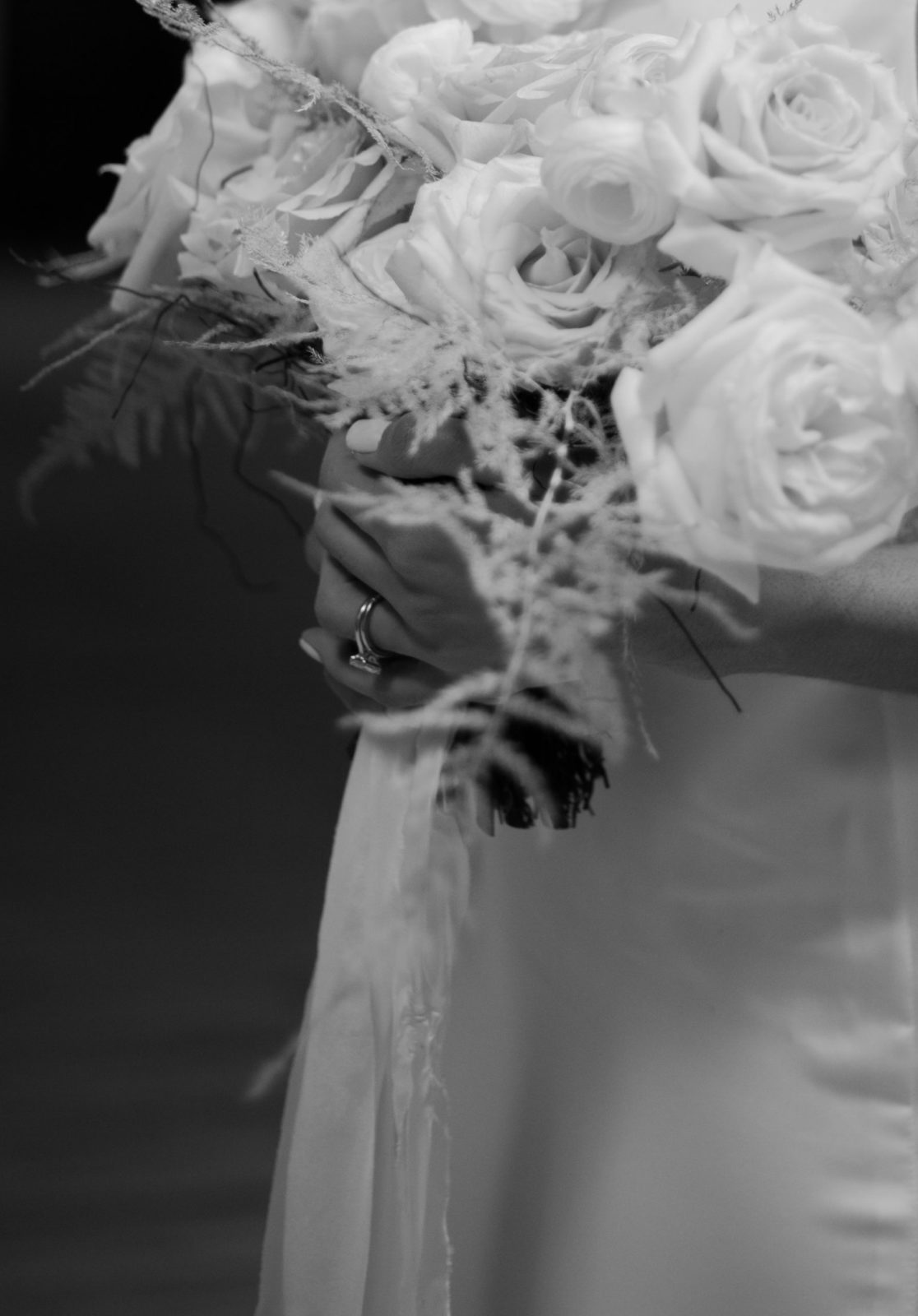wedding details, unique wedding bouquet, black and white photography