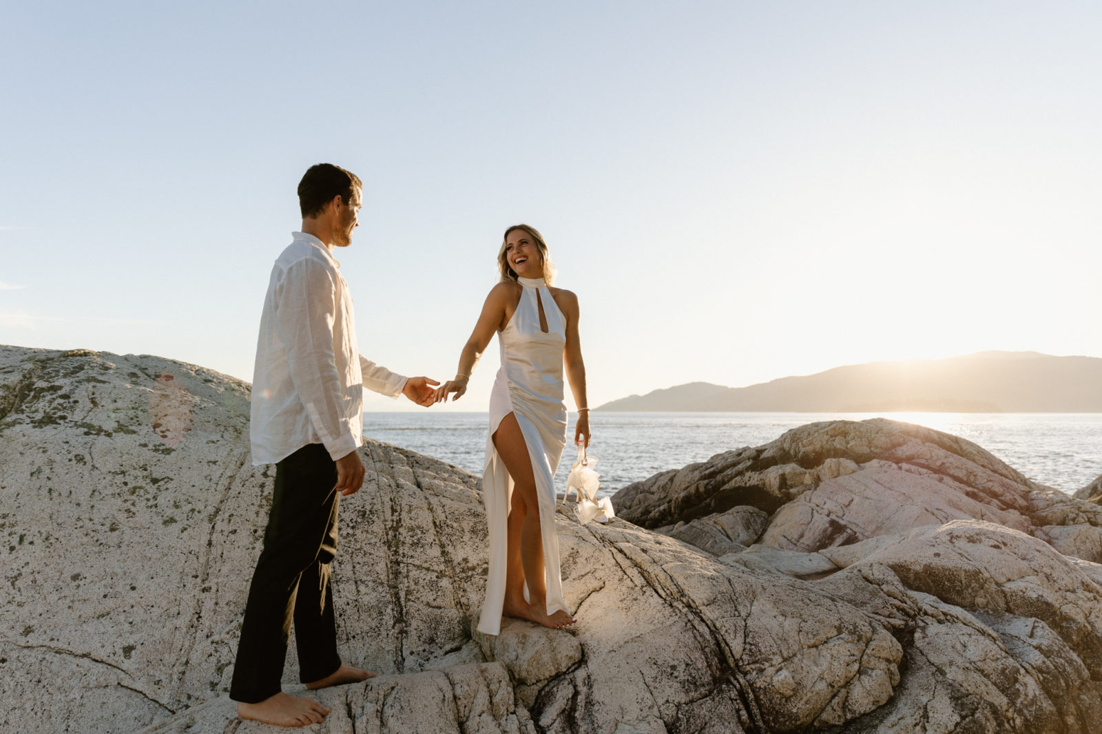 Vancouver summer engagement session, sunset engagement, ocean engagement session