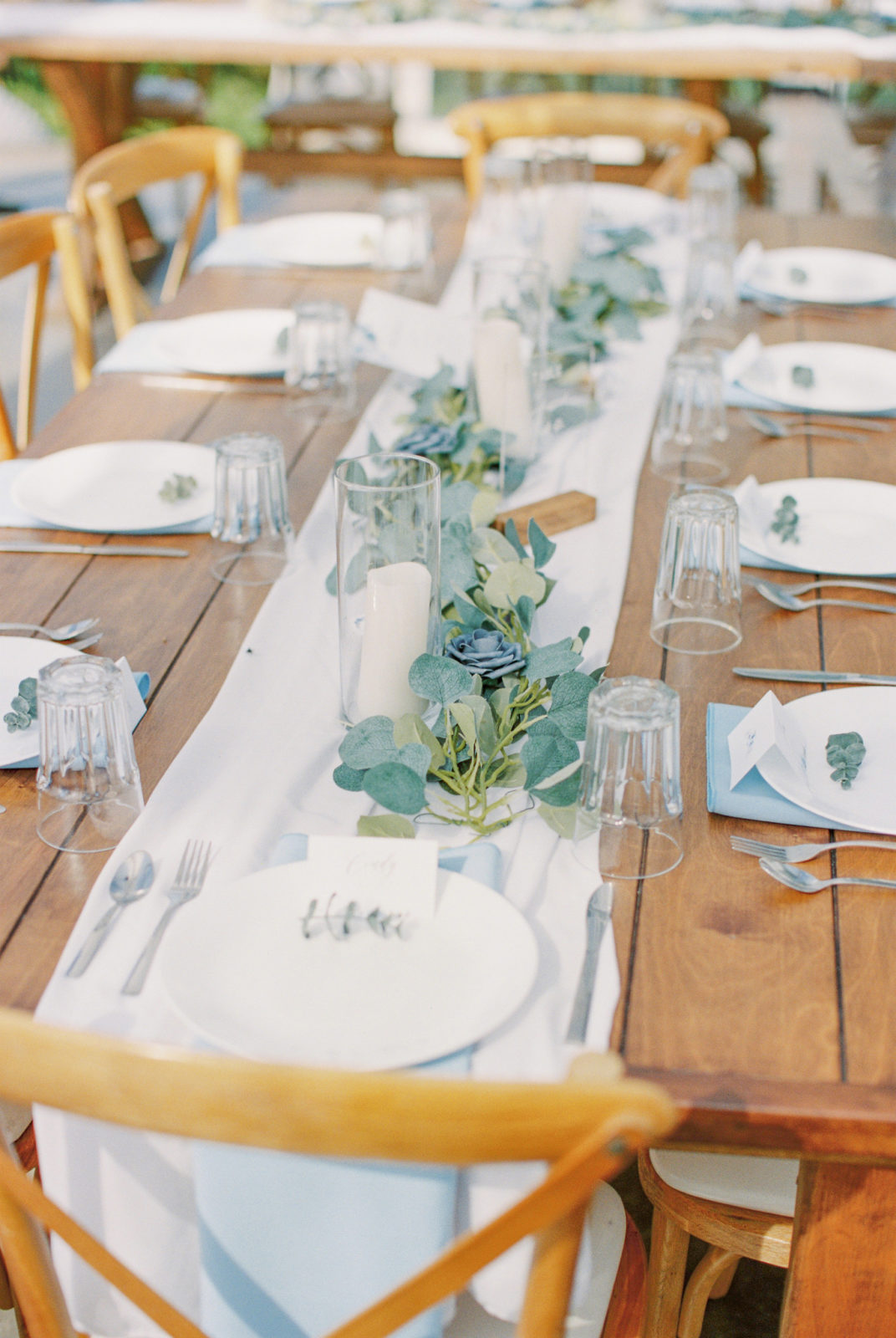 tented reception, summer wedding inspiration, wedding table with greenery