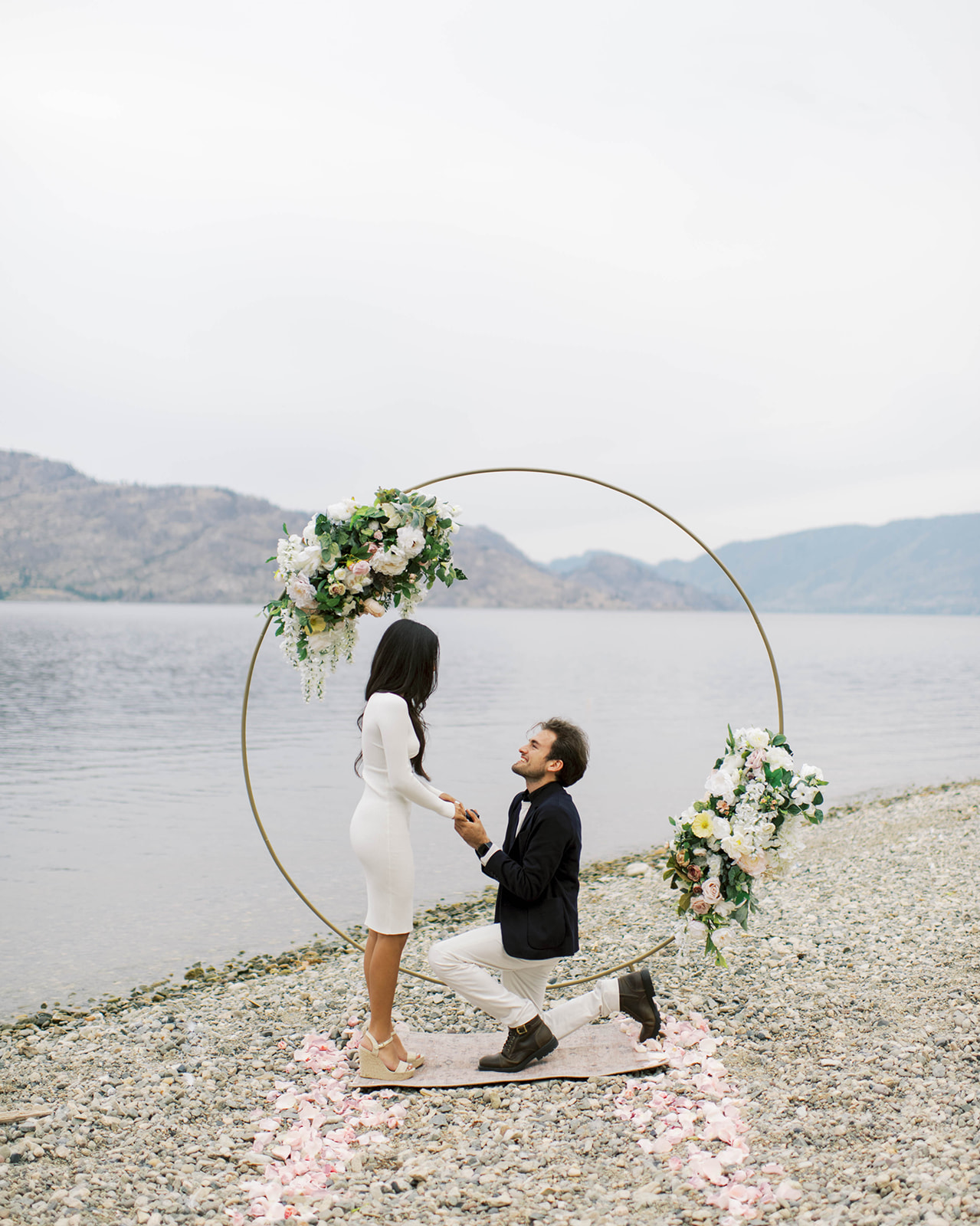 Perfectly Planned Romantic Proposal at Peachland Beach, in the Okanagan Valley, captured on film by Kelowna Wedding Photographer, Minted Photography. - Peachland beach, Kelowna proposal, kelowna wedding photographer, beach proposal