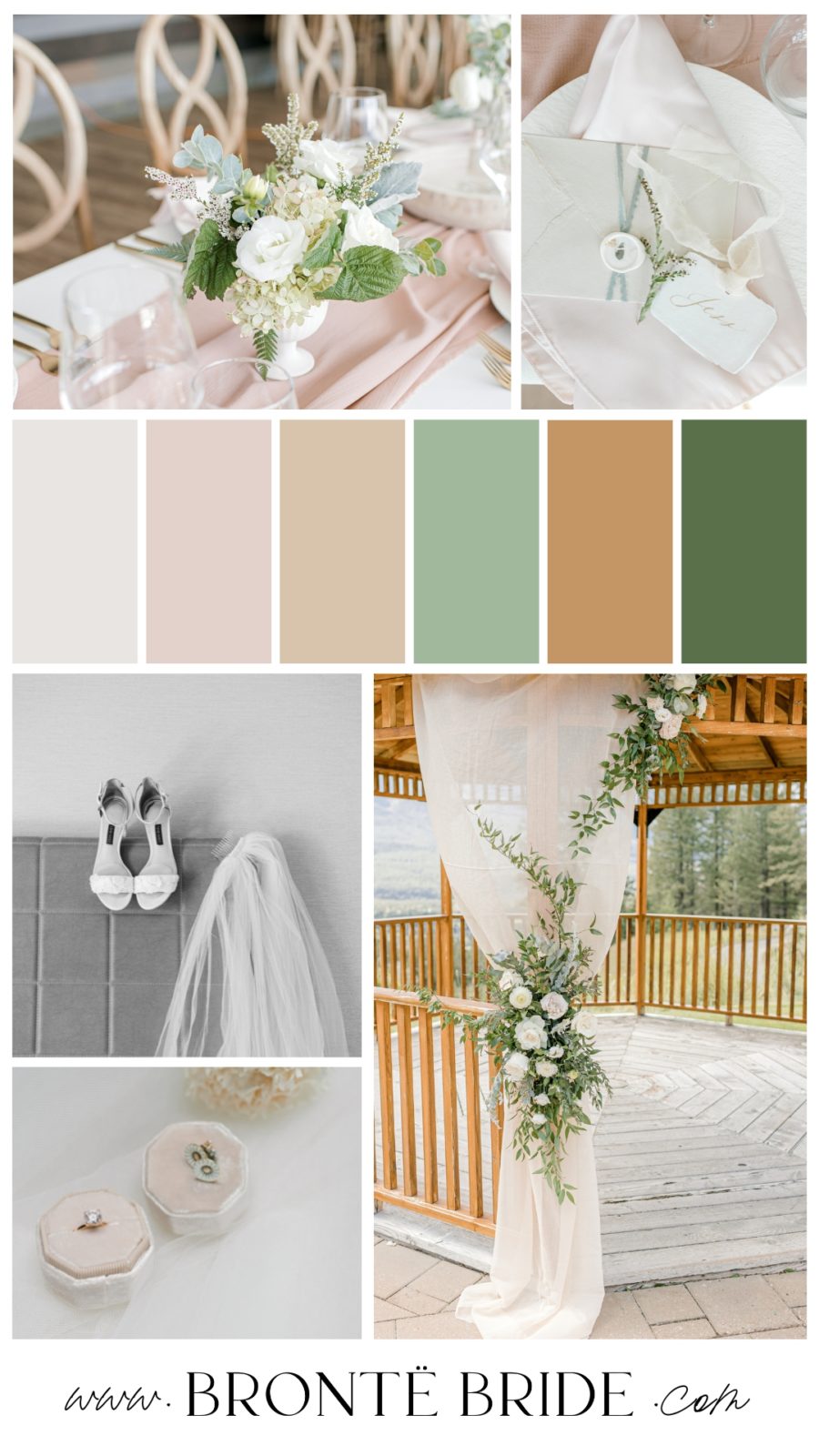 Modern Summer Wedding Colour Palette Inspiration with Blush & Sage | Canmore Alberta | Silvertip Mountain Resort Wedding Colours | Brontë Bride Blog