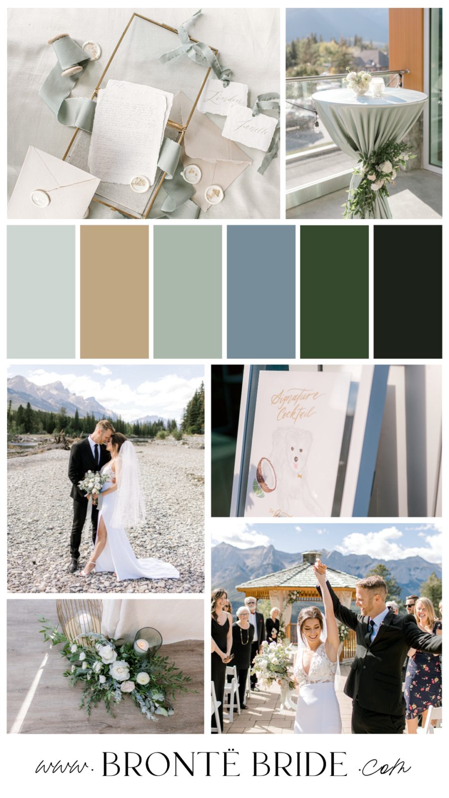 Modern Summer Wedding Colour Palette Inspiration | Canmore Alberta | Silvertip Mountain Resort Wedding Colours | Brontë Bride Blog
