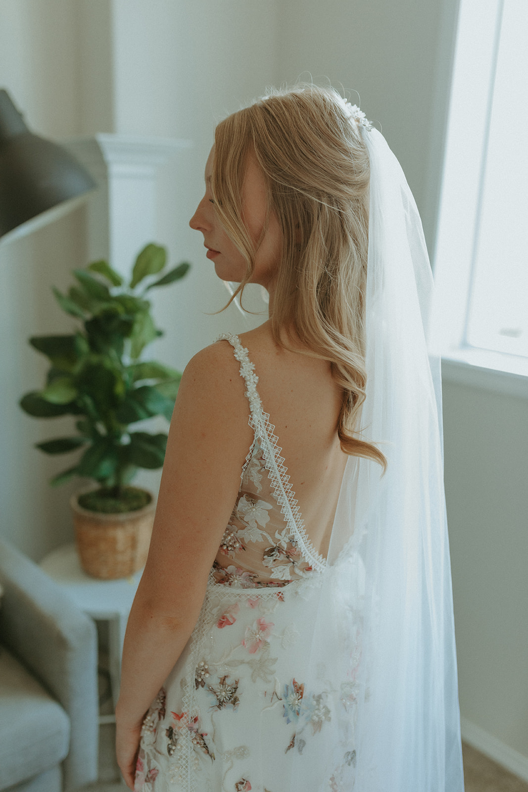 Bridal portraits, custom wildflower wedding gown, alternative bridal wear, custom bridal veil 
