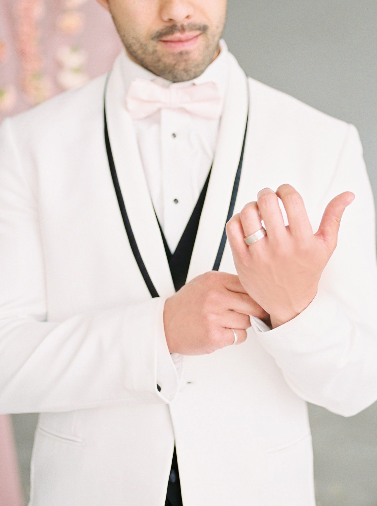 Groom in white suit, groom photography