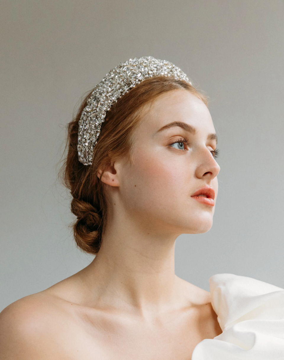 Sparkly crystal bridal Headbands from Jennifer Behr - Bridal Style Inspiration & places to shop, available on the Brontë Bride Blog