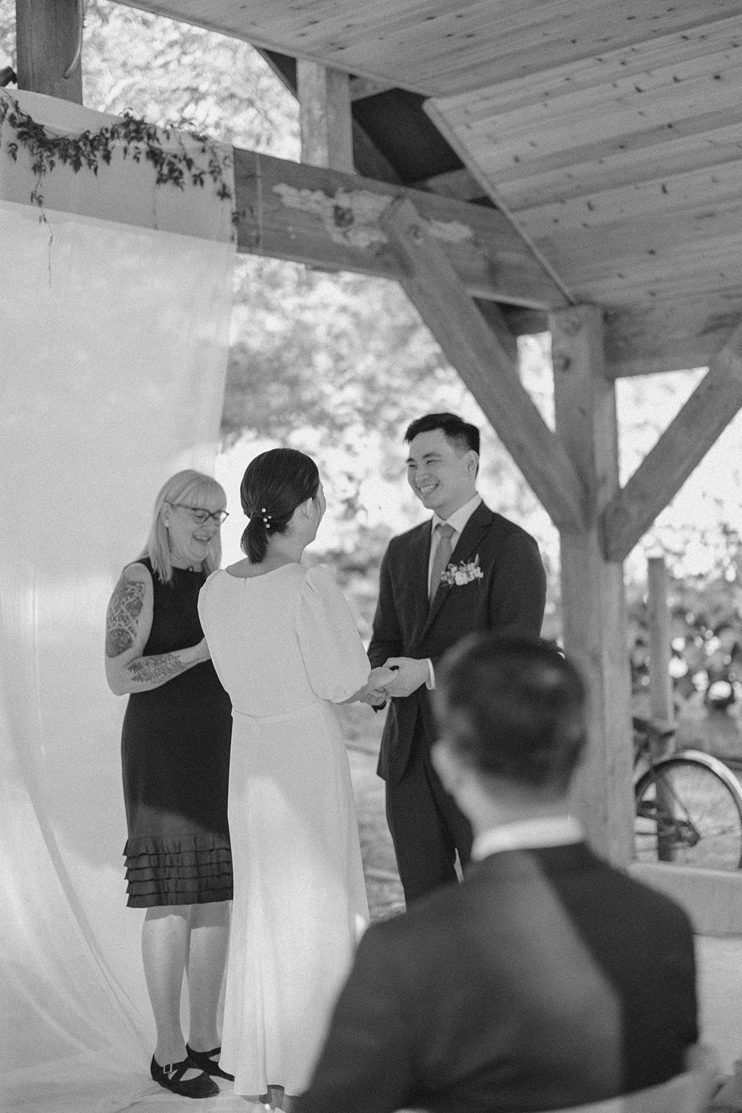 outdoor wedding reception, classic wedding style, wedding vows, black and white wedding photography