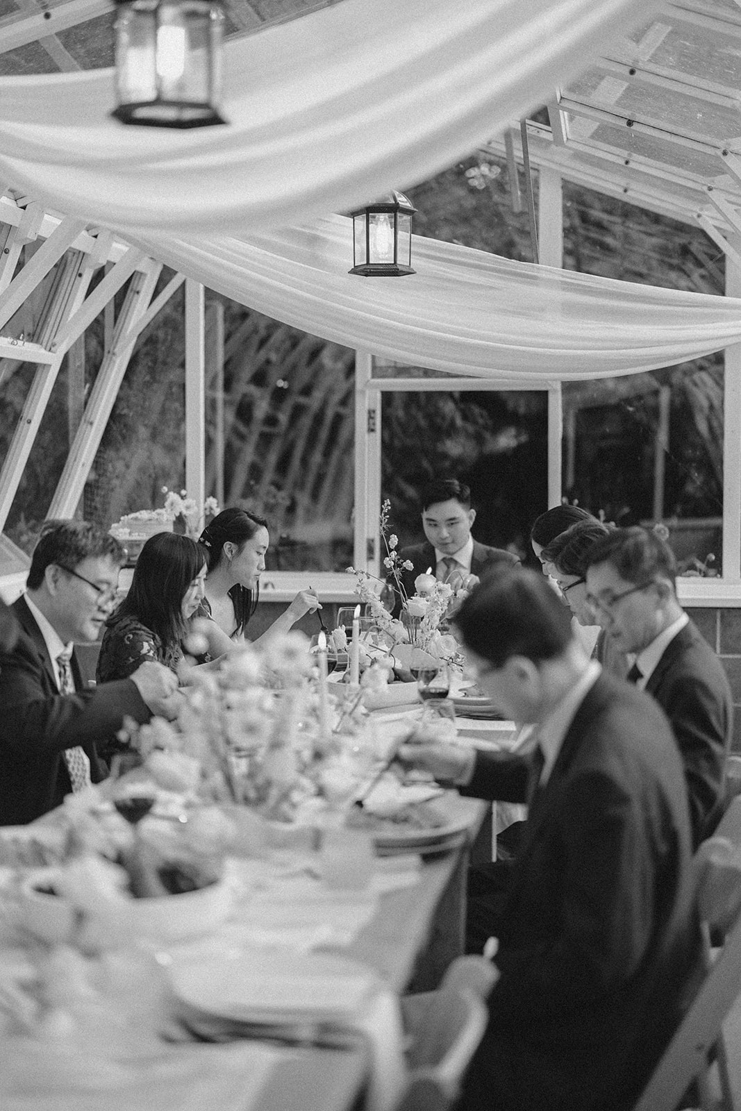 Greenhouse wedding, outdoor wedding, intimate wedding inspiration, table setting, classic wedding inspiration, intimate wedding