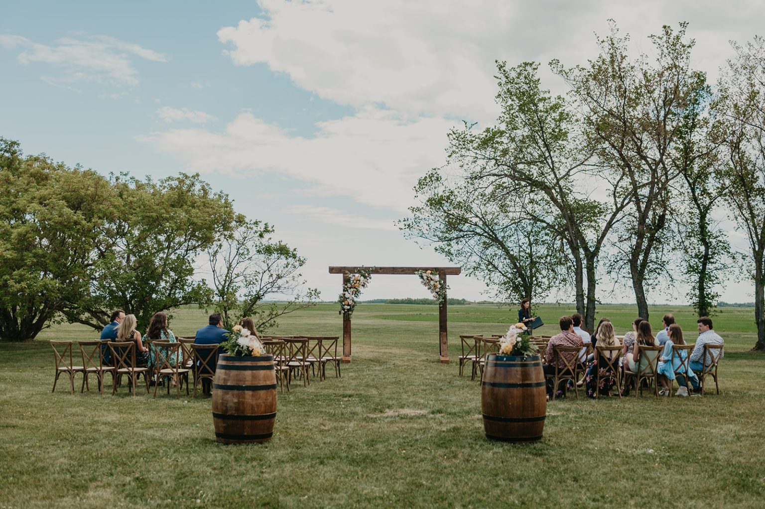 Beautiful Backyard Wedding with a Tented Reception & Vintage Aesthetic ...