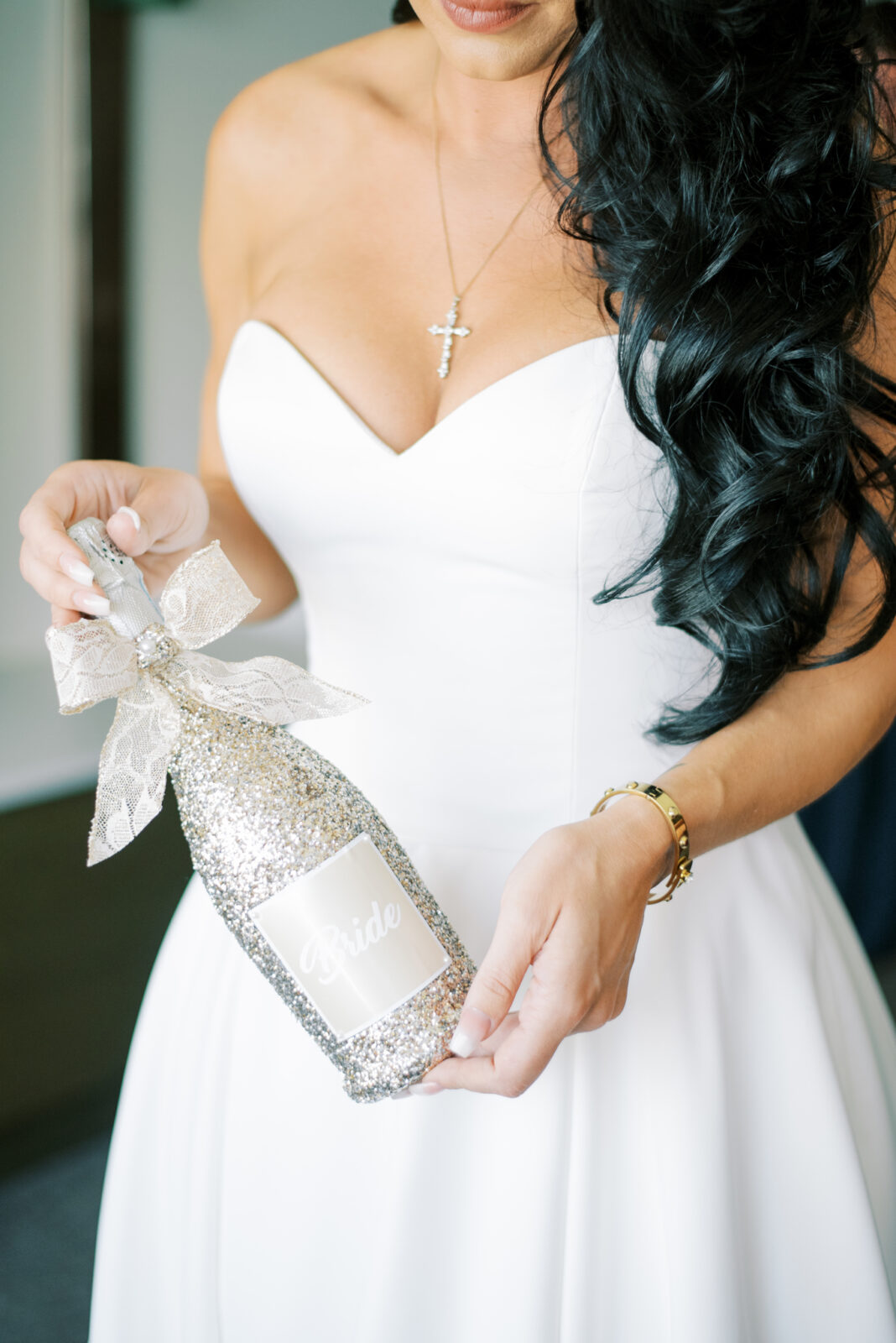 customer glitter champagne bridal for bride