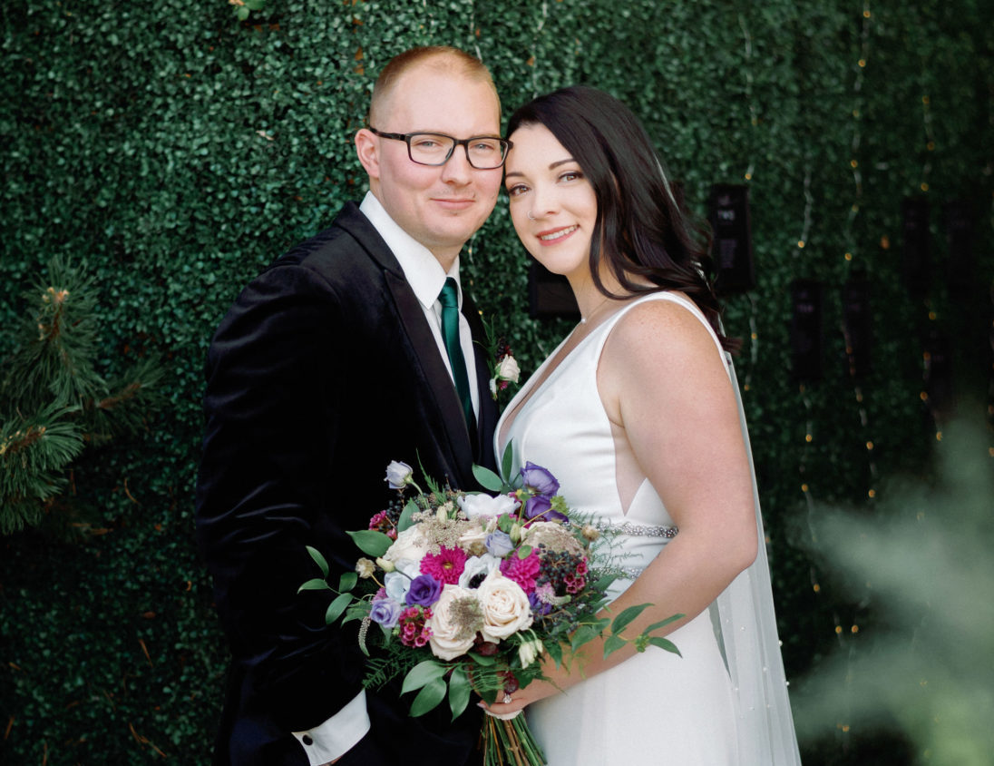 Wedding portraits with bold colour palette, bridal bouquet inspiration, jewel-toned wedding