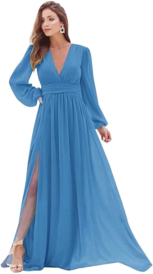 bright blue bridesmaid dresses on Amazon