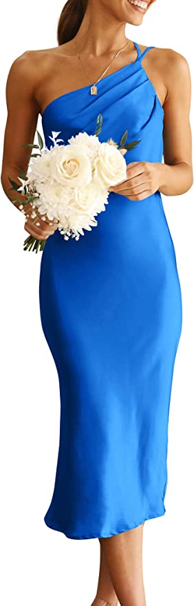 bright blue bridesmaid dresses on Amazon