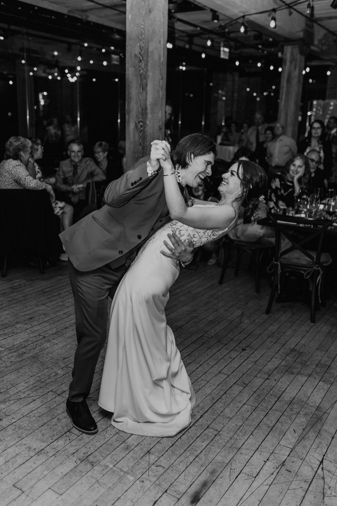 wedding first dance, black and white wedding photography