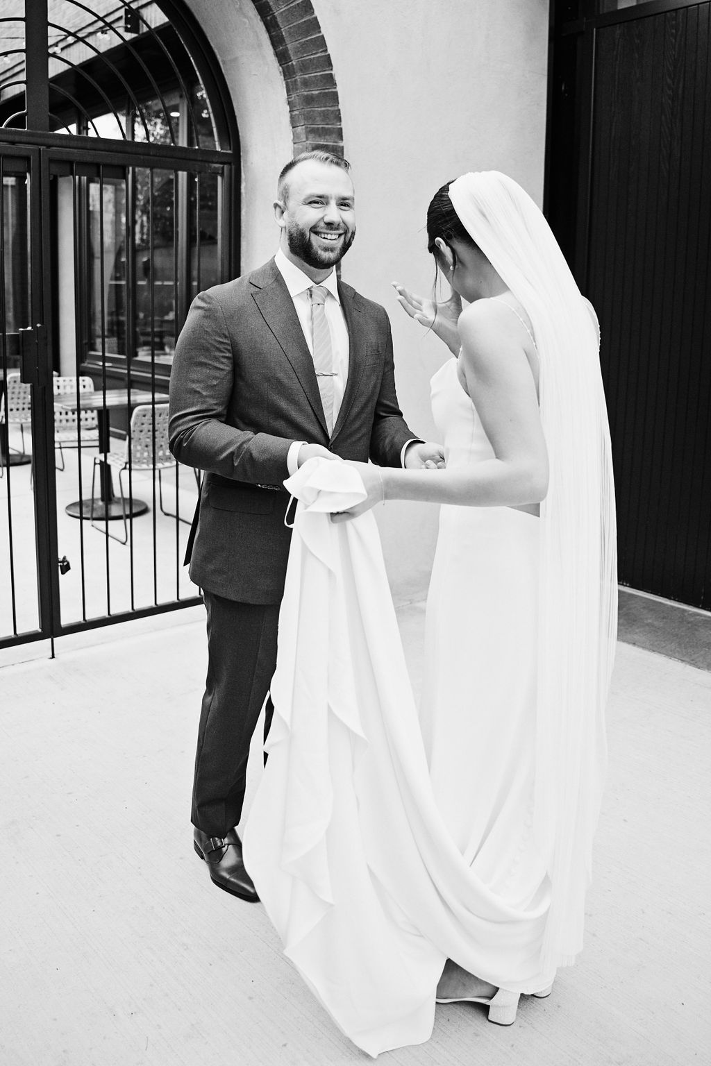 wedding vows, emotion capturing wedding photographs, black and white wedding portrait
