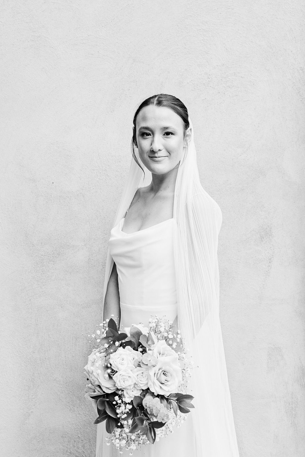 bridal portraits, black and white photography