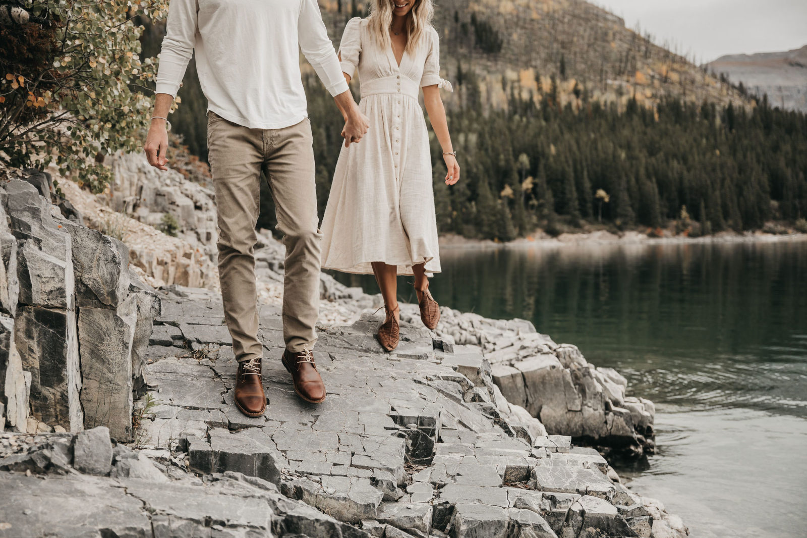 Alberta mountain engagement session, captured by Kadie Hummel Photography