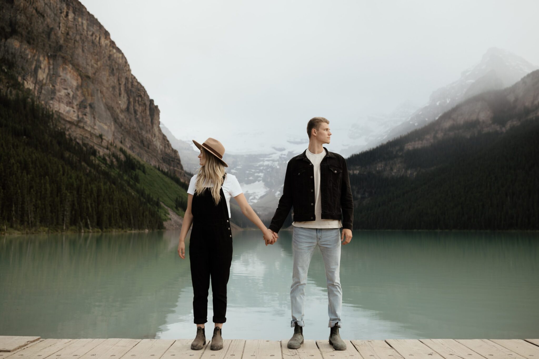 Alberta mountain engagement session,  captured by Malorie Reiter