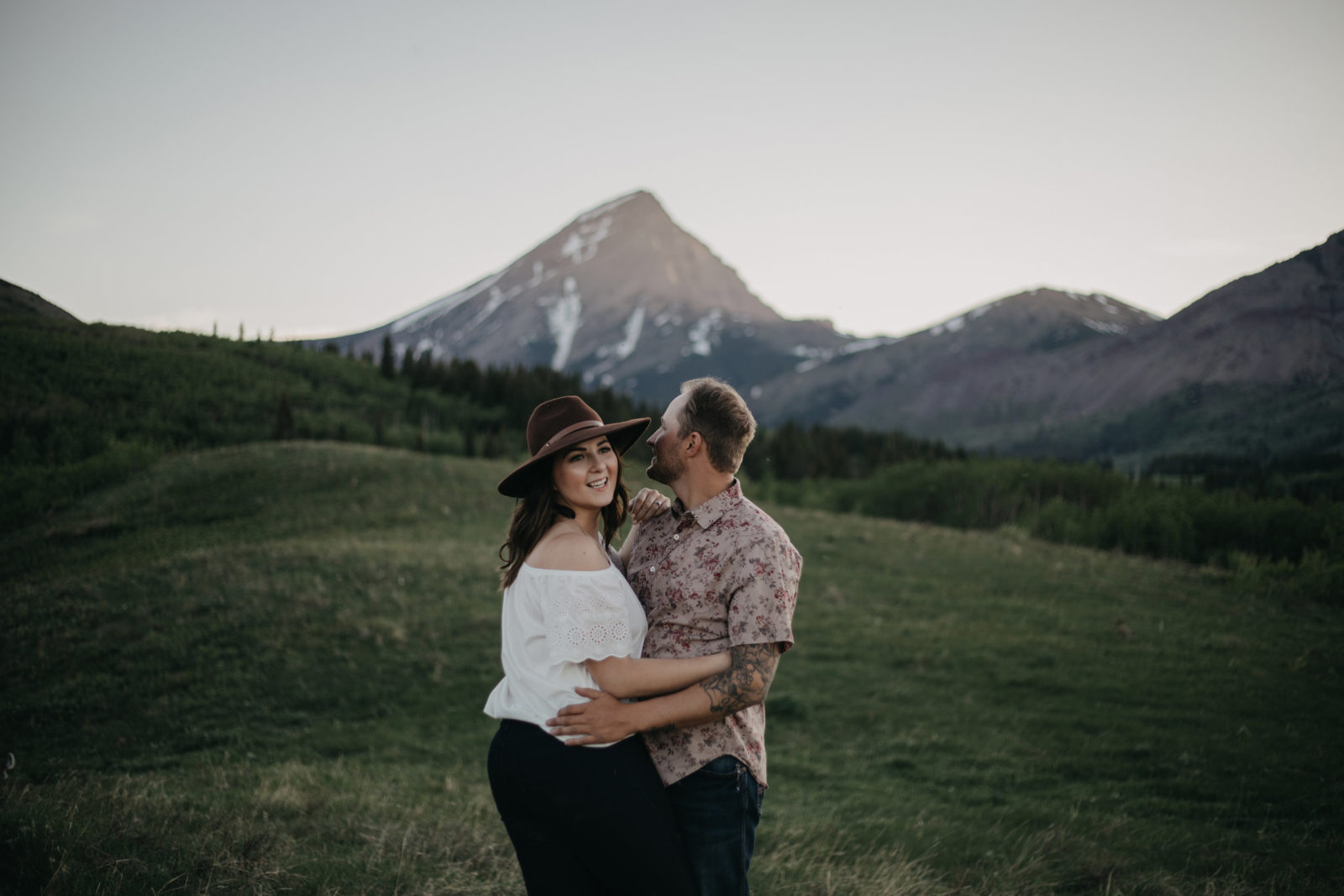 Alberta mountain engagement session captured by Malorie Reiter Photography.