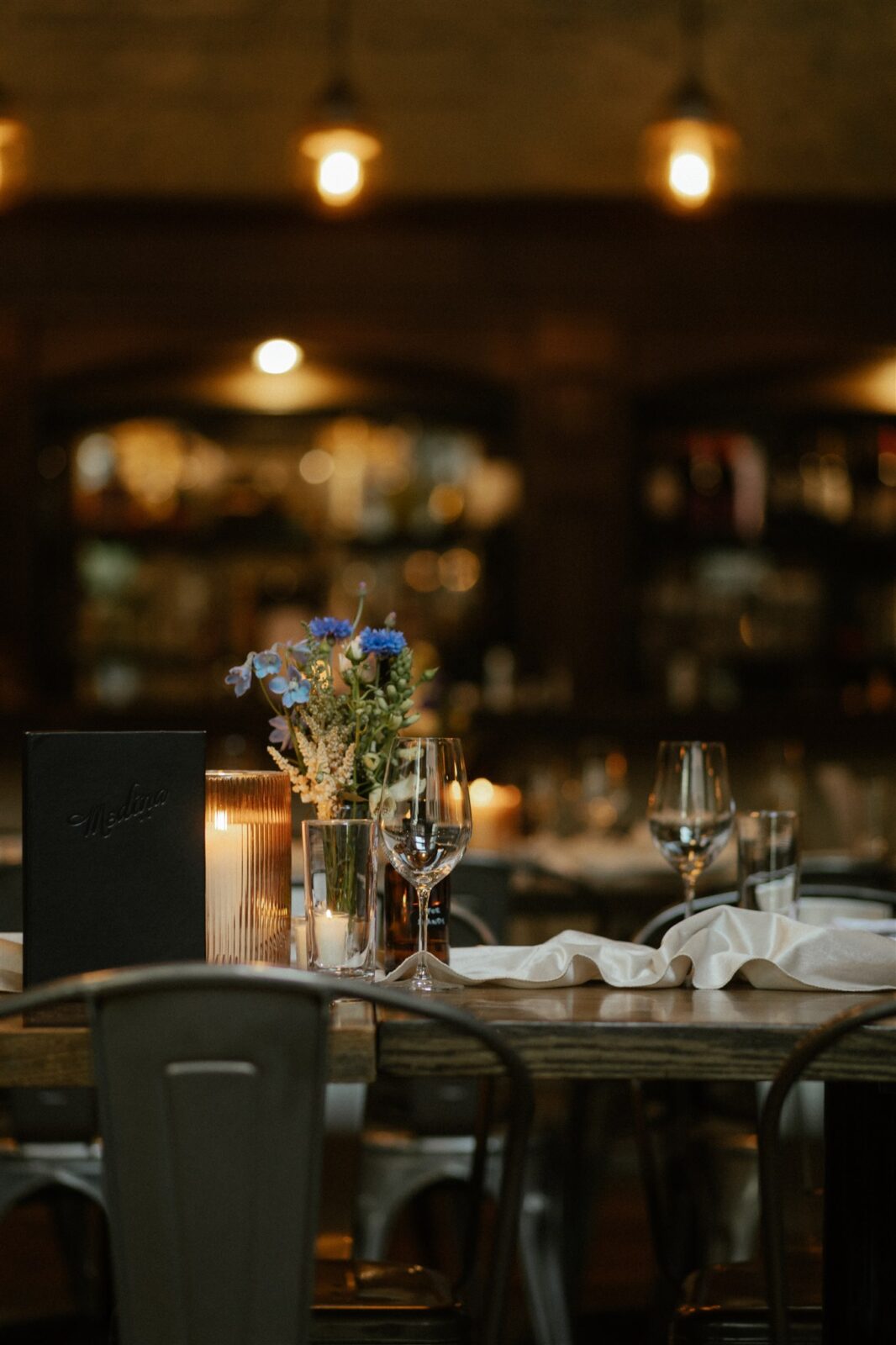 Intimate wedding reception dinner at Cafe Medina in Vancouver, captured by Abigail Eveline Photography.