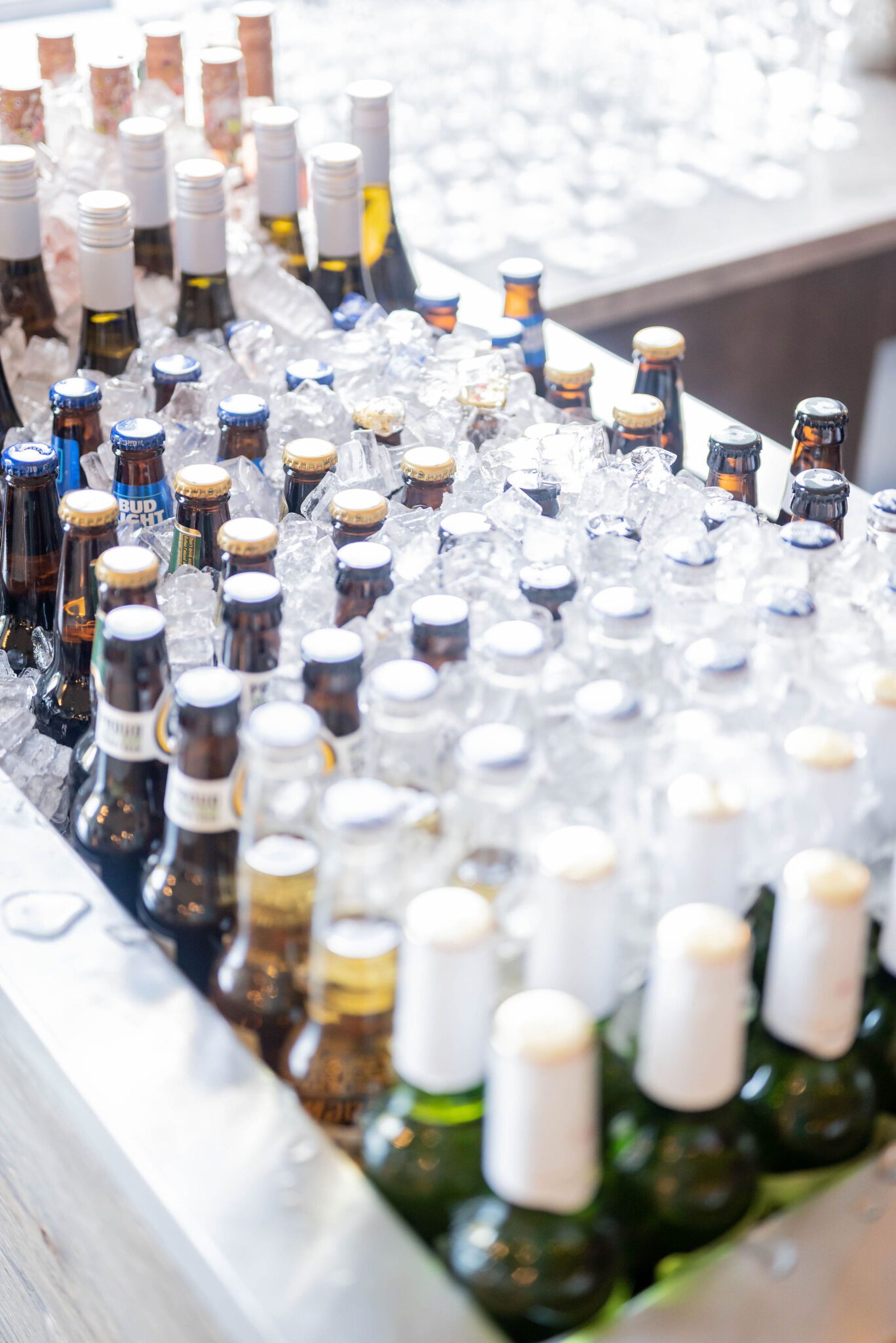 Variety of drinks provided at Banff Summer Wedding reception. 