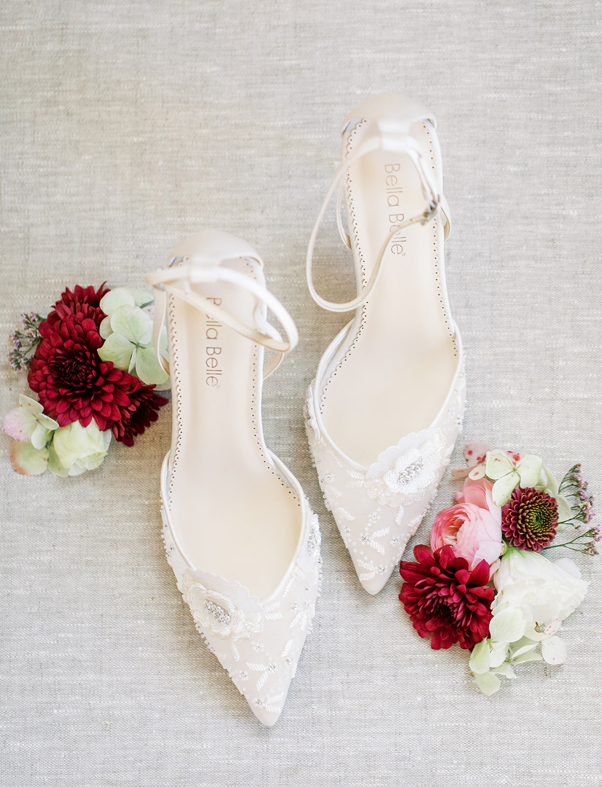Stunning lace bridal shoes by Bella Belle Shoes captured by Jenelle Quigley Photography.