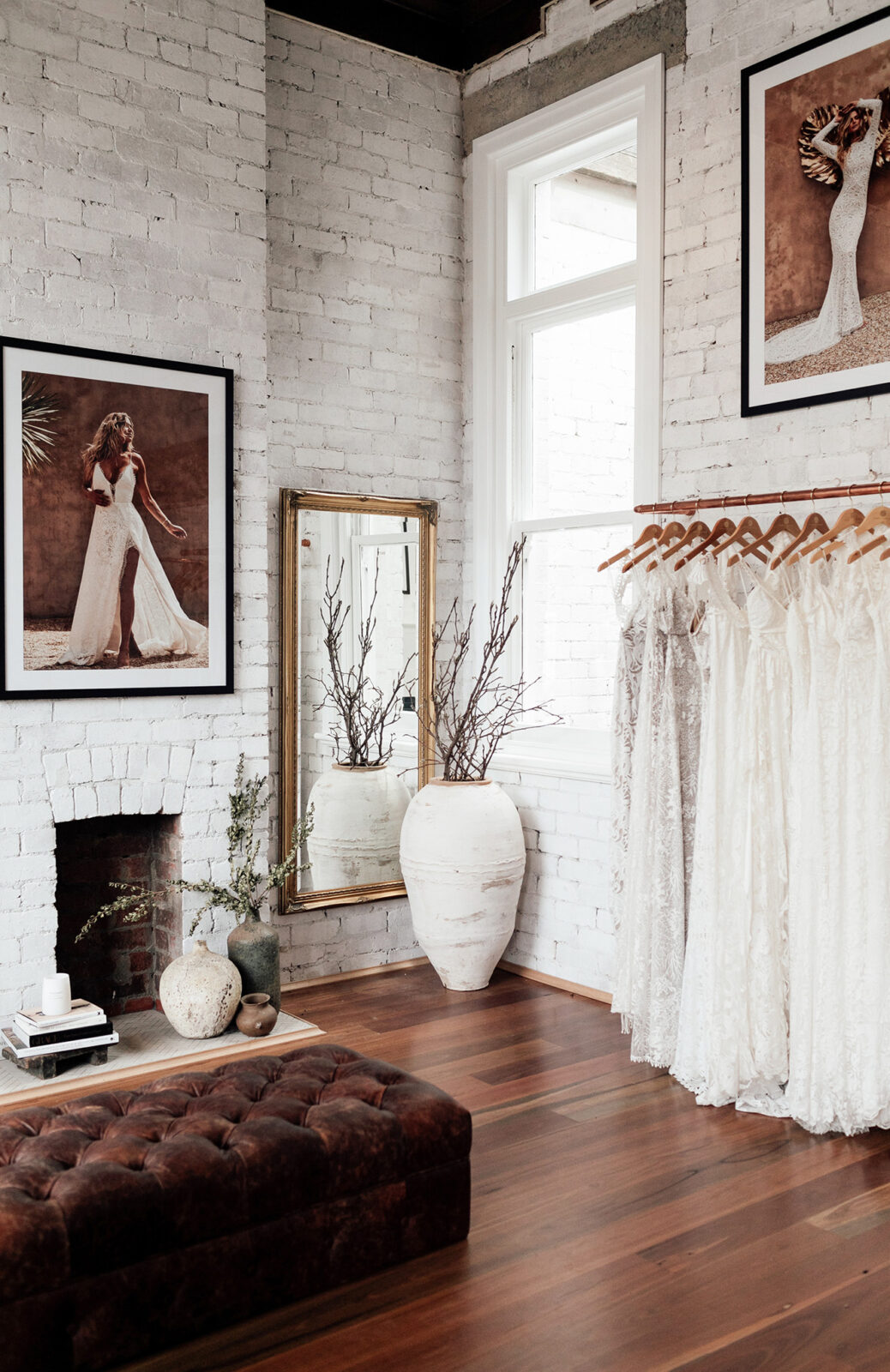 Sophisticated and elegant bridal showroom. Grace Loves Lace bridal dress appointment.