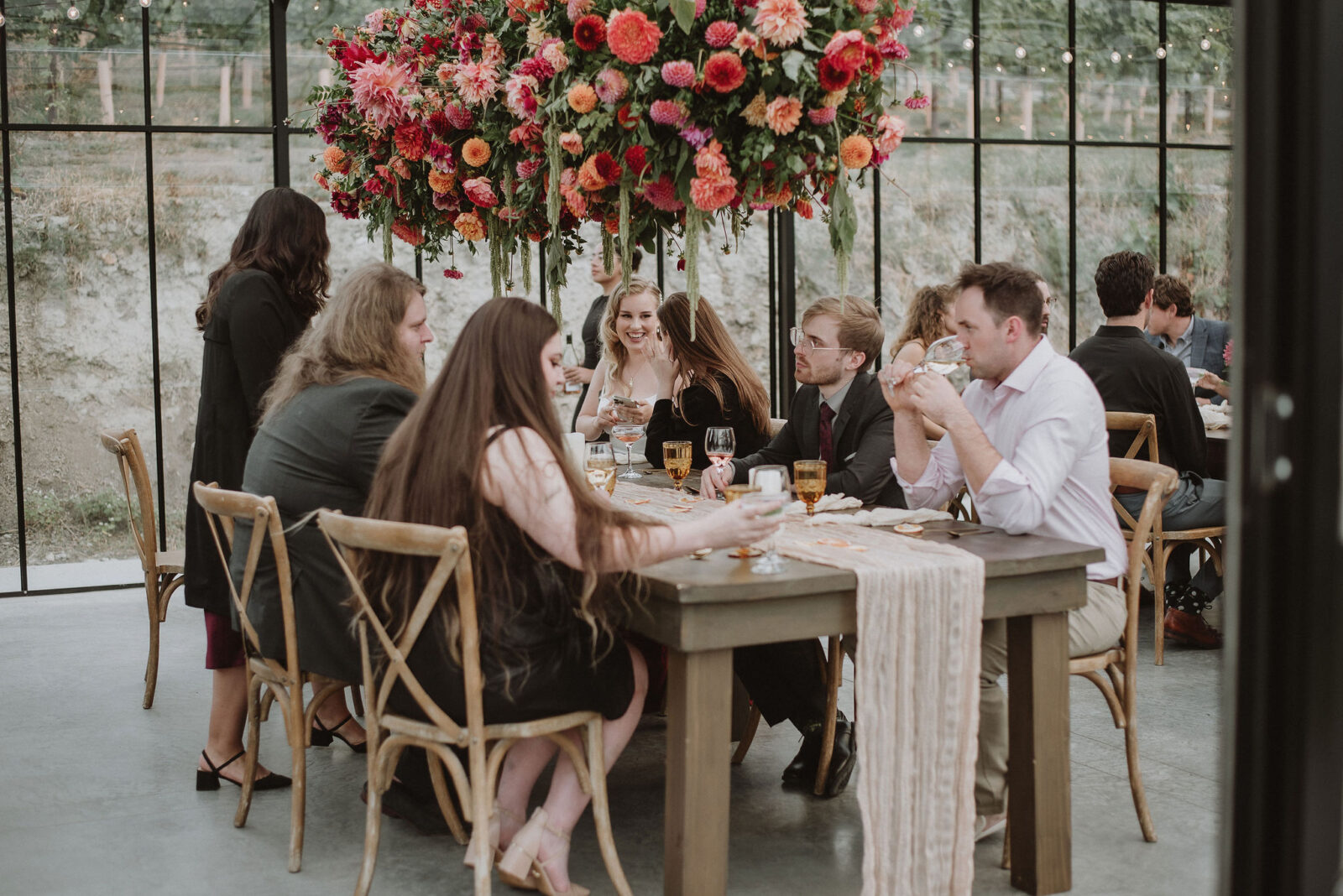 Intimate Vineyard Wedding Reception with Breathtaking Views of Lake Okanagan