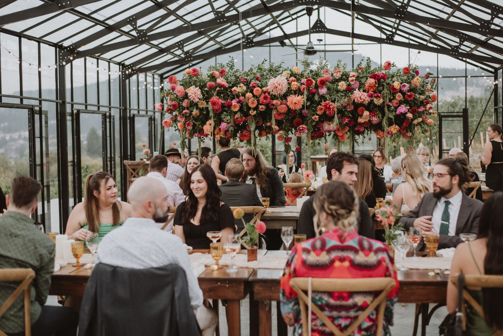 Intimate Vineyard Wedding Reception with Breathtaking Views of Lake Okanagan