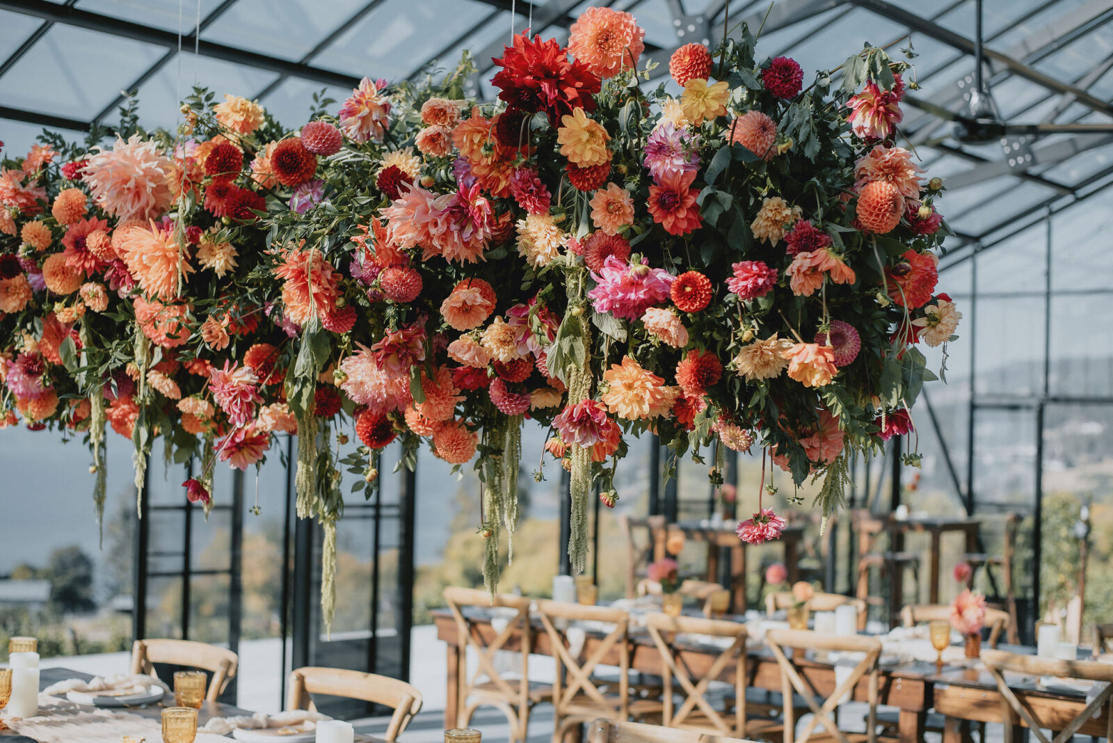 Intimate Vineyard Wedding Reception with Breathtaking Views of Lake Okanagan