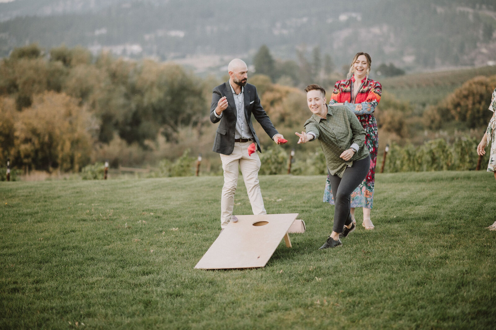 Intimate Vineyard Wedding Reception with Breathtaking Views of Lake Okanagan