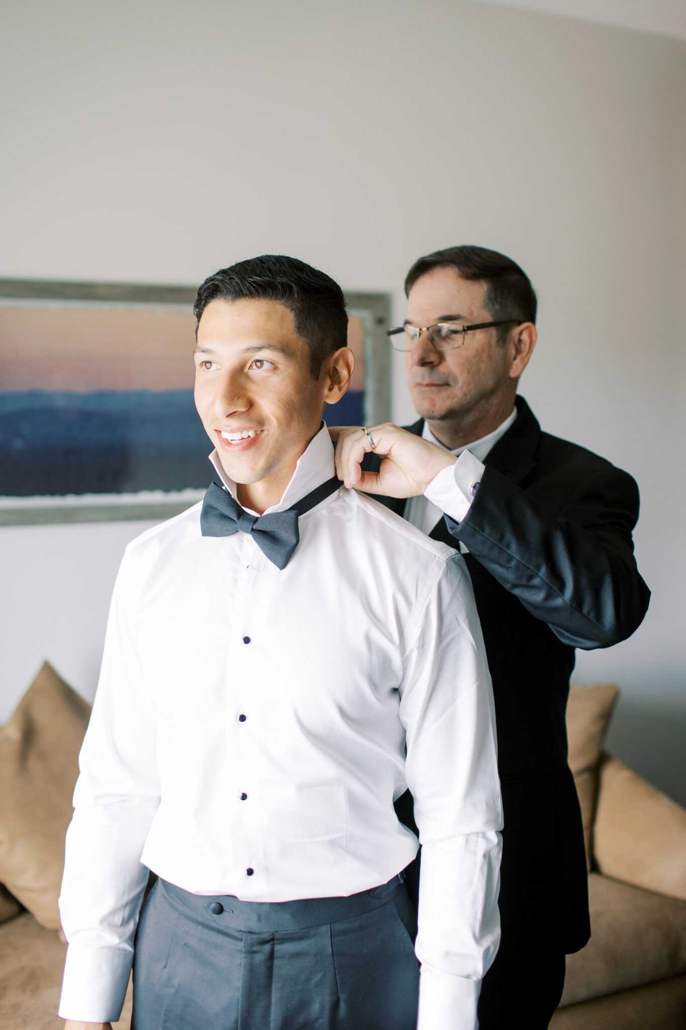 Groom getting ready on his wedding day at Sparrowlane Events. Elegant wedding inspiration. 