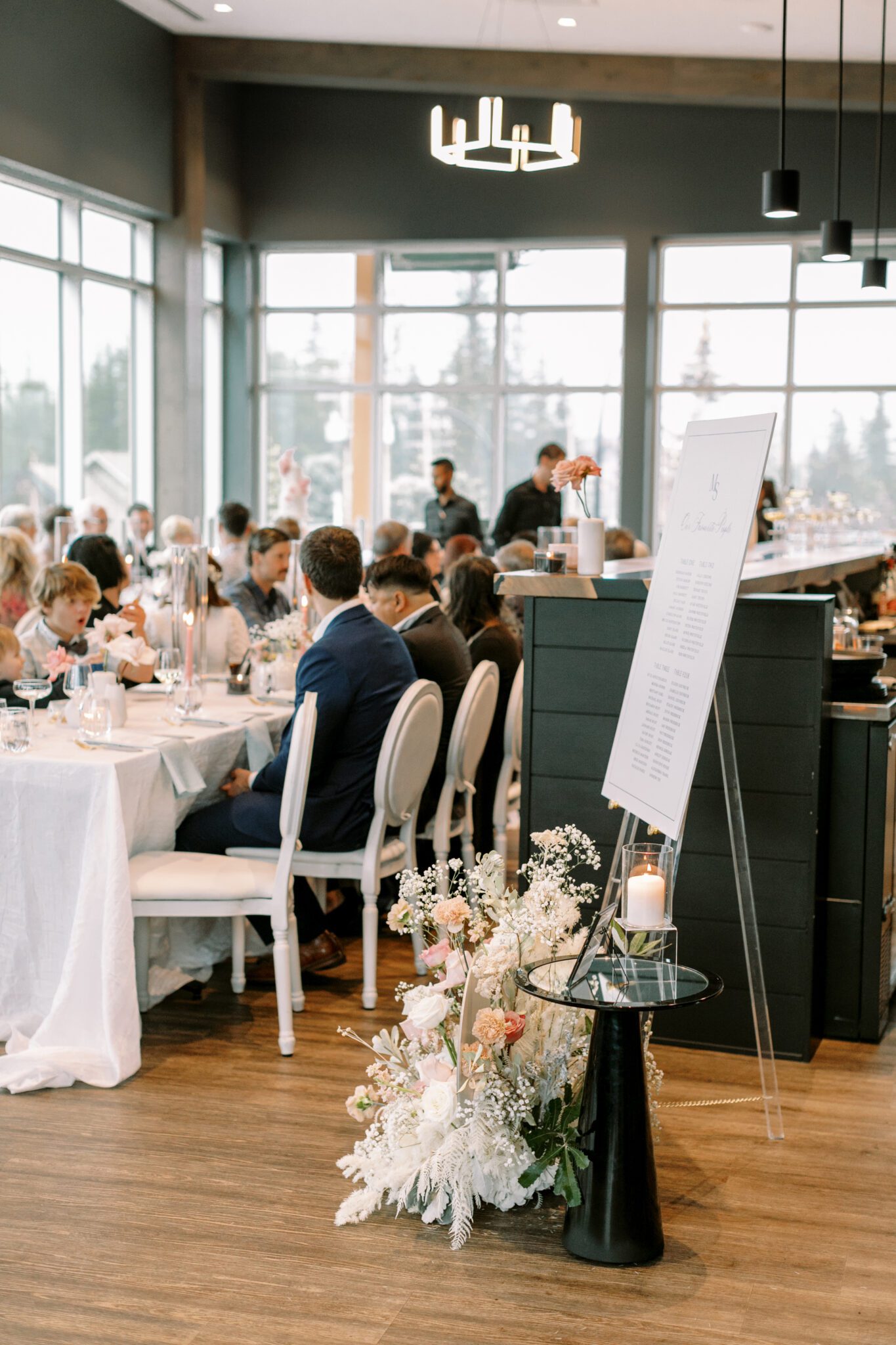 Wedding reception at The Sensory in Canmore, Alberta. Wedding reception inspiration. 