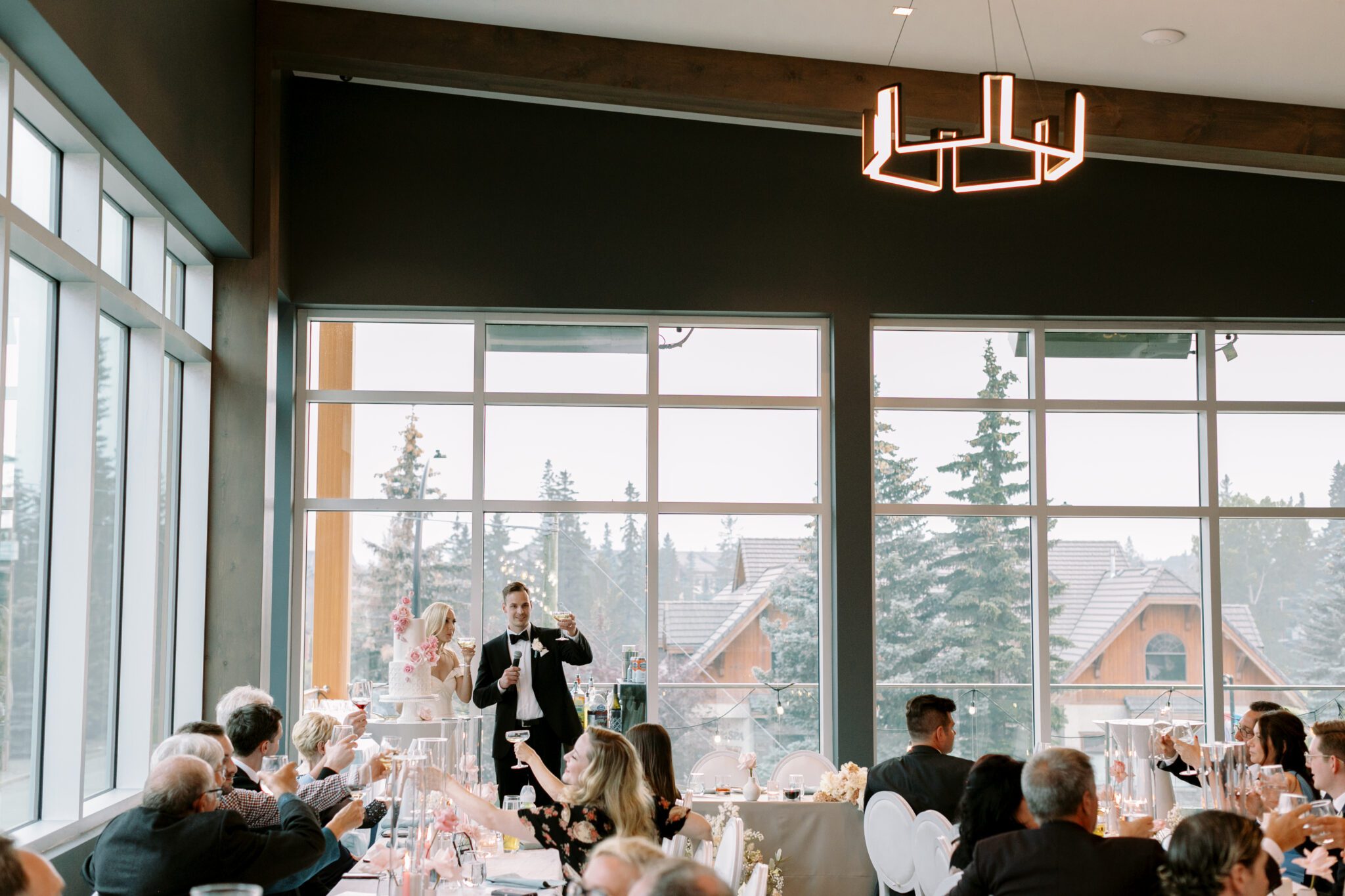 Wedding reception at The Sensory in Canmore, Alberta. Wedding reception inspiration. 
