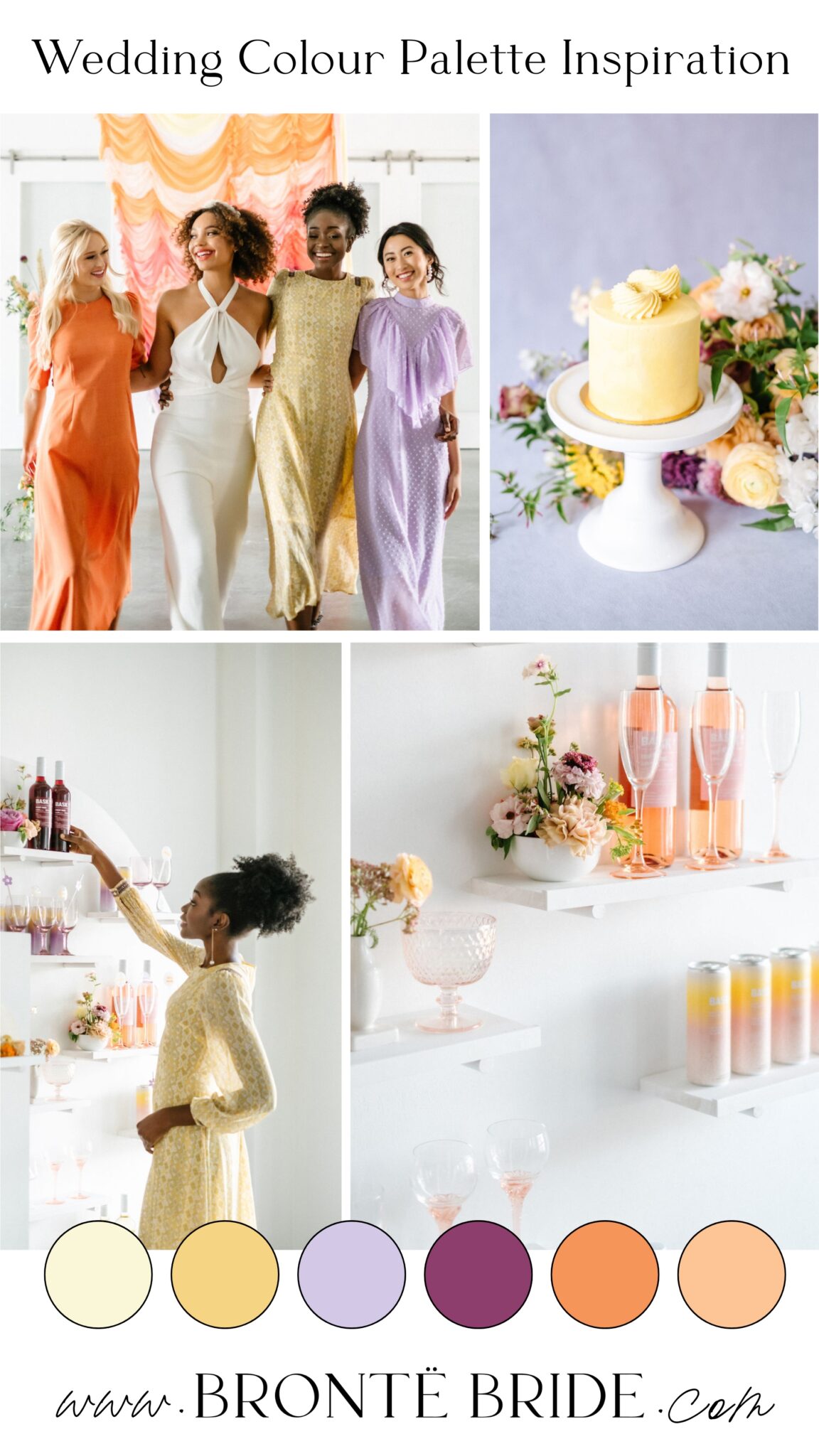 wedding colour palette, summer wedding ideas, summer wedding colour palette, yellow, orange and purple wedding inspiration, bright wedding colour scheme
