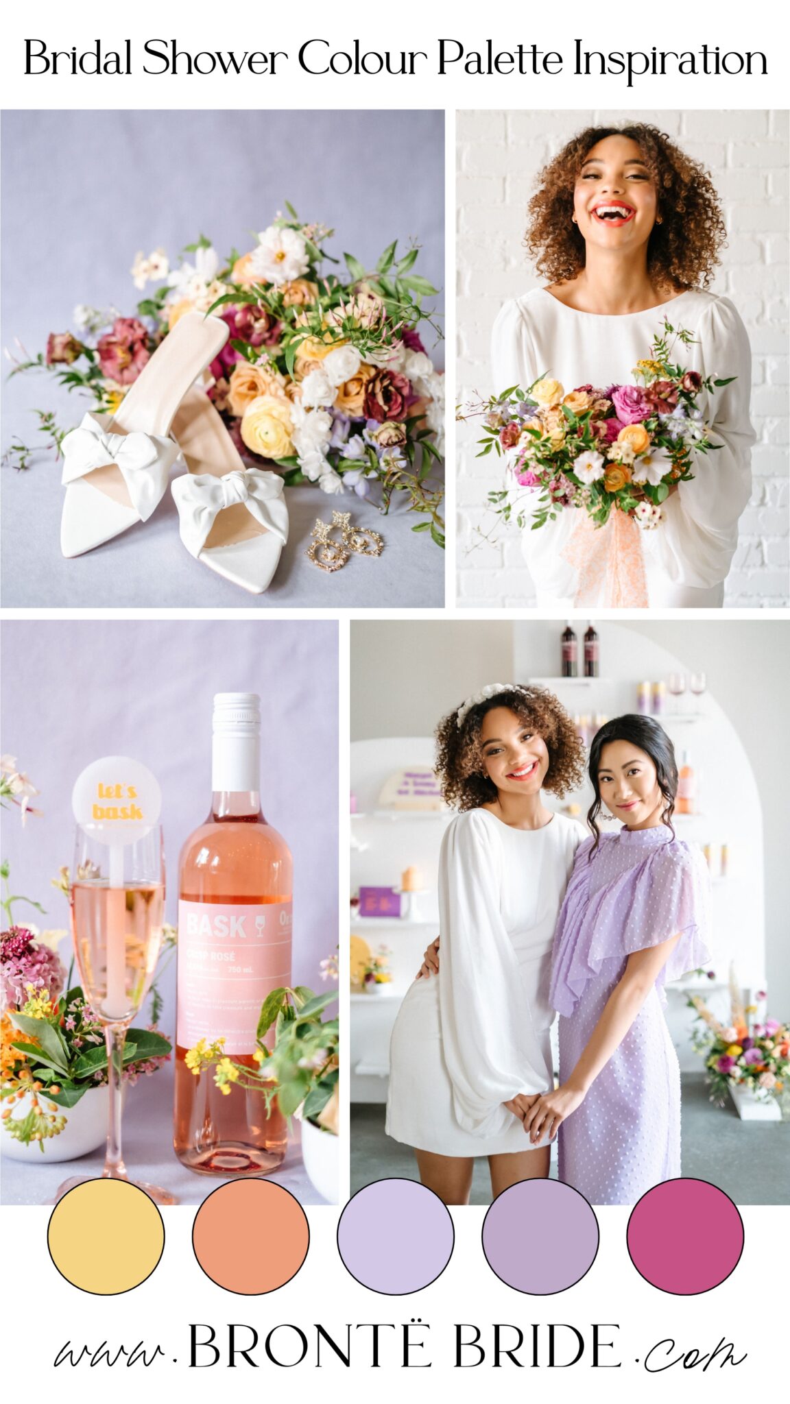 Purple and pastel wedding colours, wedding colour scheme, wedding colour palette ideas, spring wedding inspiration, bridal shower inspiration, bridal shower decor