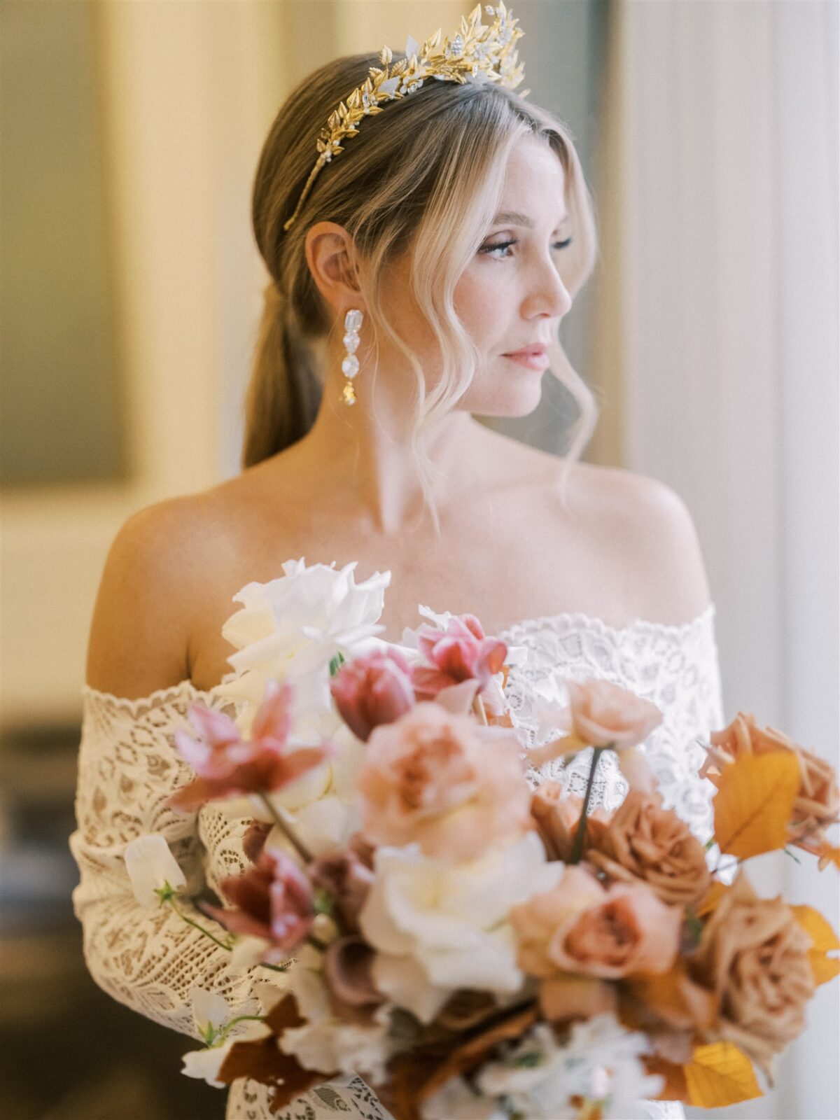 Delectable Caramel & Toffee Tones in This Elegant Fairmont Wedding Inspiration, Bridal Portait