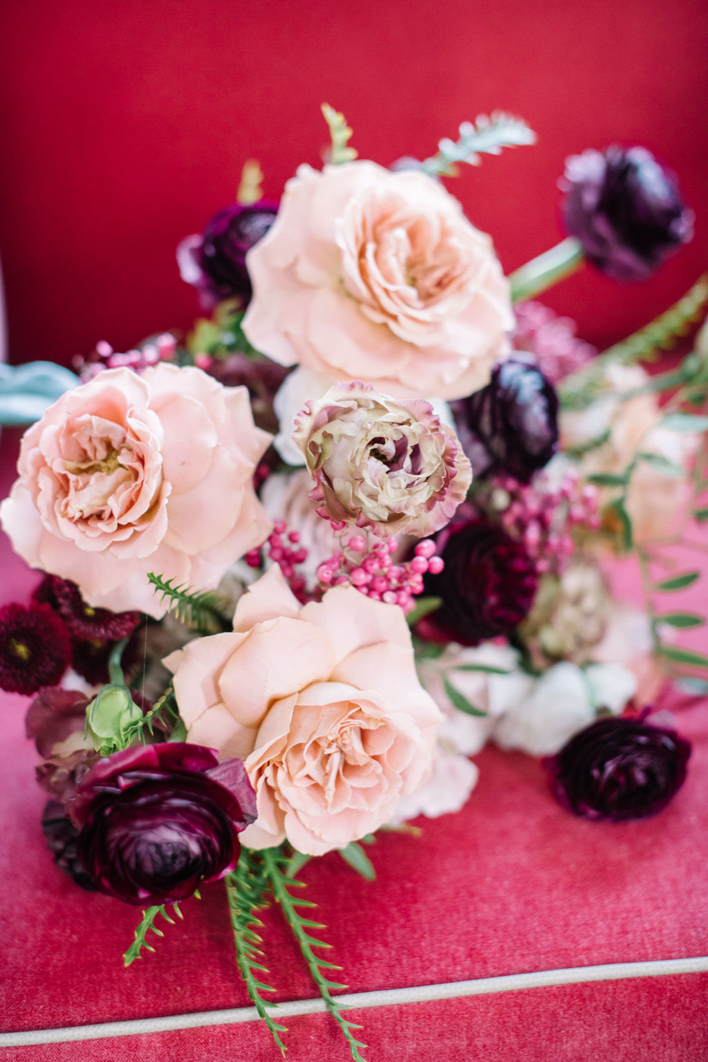 Bridal details for a winter wedding at Fairmont Banff Springs.