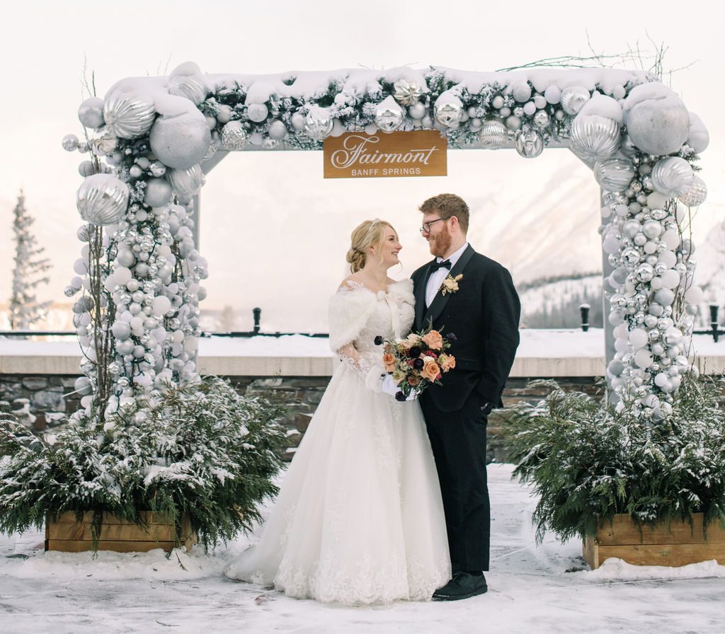 Intimate Winter Wedding at Fairmont Banff Springs | Bronte Bride