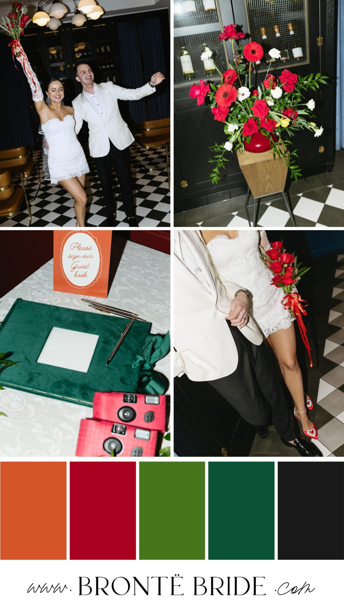Modern Red Wedding Colour Palette Inspiration, red wedding colour scheme, modern wedding inspiration, red wedding ideas