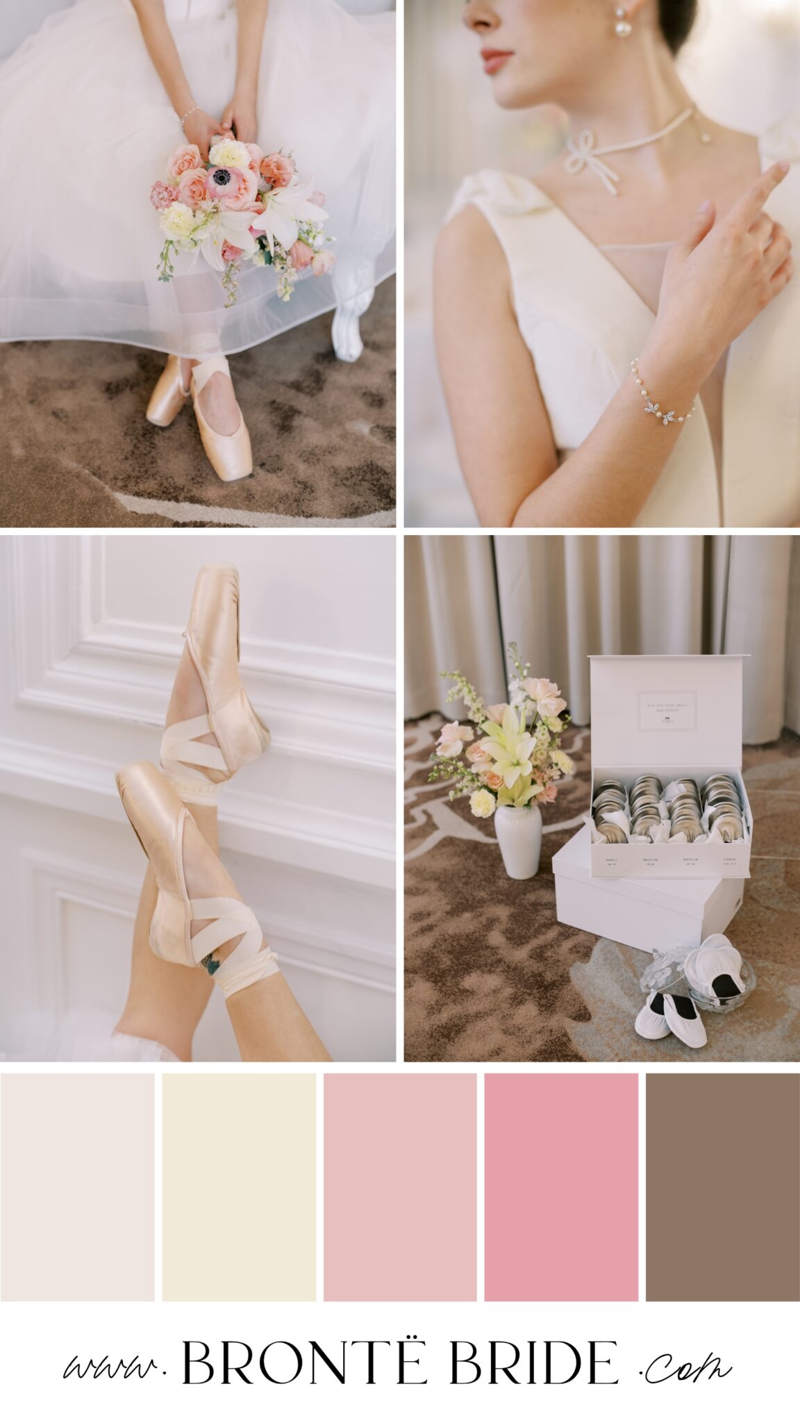 Whimsical Ballet Wedding Inspiration in Blush Pink featured on Bronte Bride. Blush Pink Whimsical Wedding Colour Palette, Pastel wedding inspiration