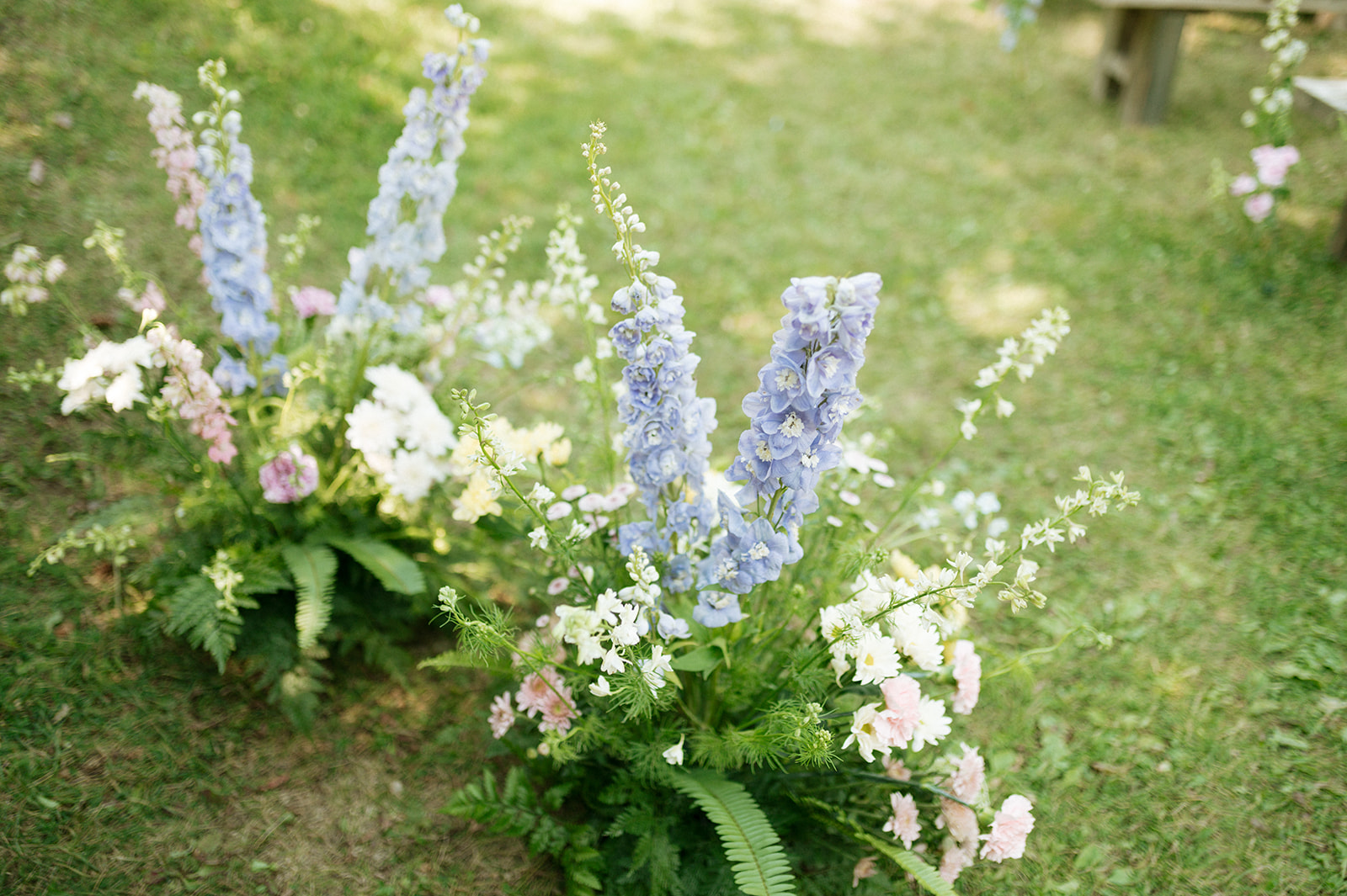 Meadow-Inspired Wedding Ceremony, Ground florals