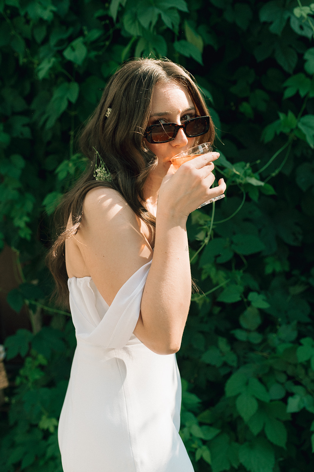 Cool bride bridal portrait - Rustic Summer wedding in Kootenay BC