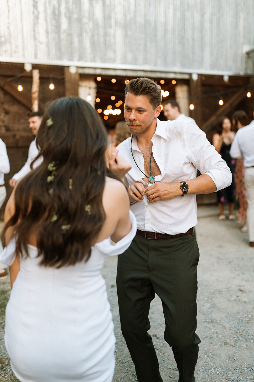 Rustic Summer wedding in Kootenay BC, outdoor dance party, bride and groom first dance